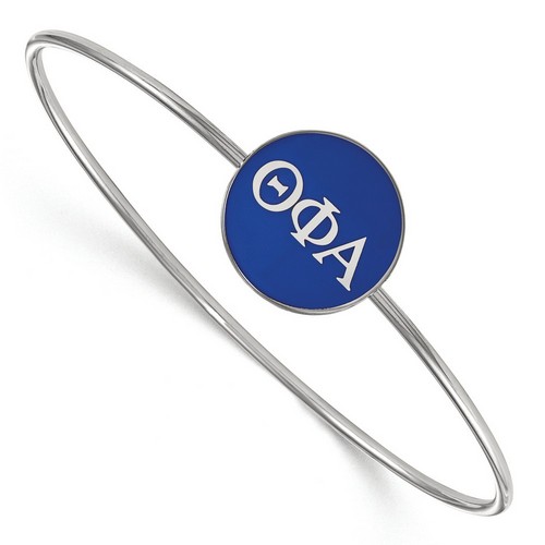 Theta Phi Alpha Sorority Enameled Slip-On Bangle in Sterling Silver 7.33 gr