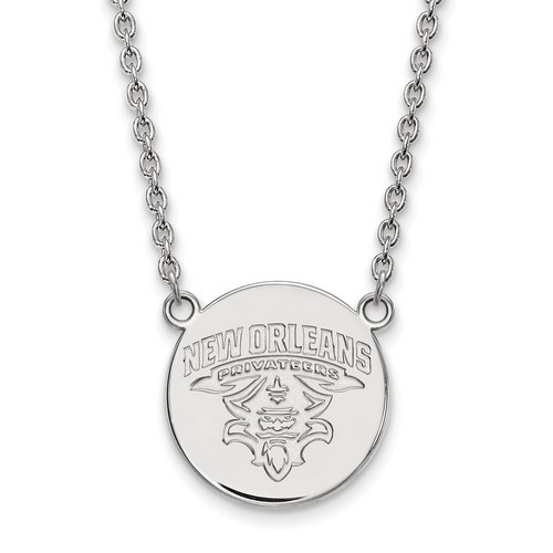 University of New Orleans Privateers Large Sterling Silver Disc Pendant 6.56 gr
