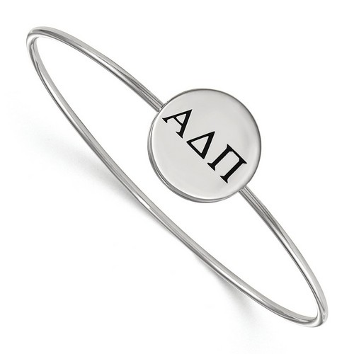 Alpha Delta Pi Sorority Enameled Sterling Silver Slip-On Bangle 8.05 gr