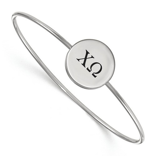 Chi Omega Sorority Enameled Sterling Silver Slip-On Bangle