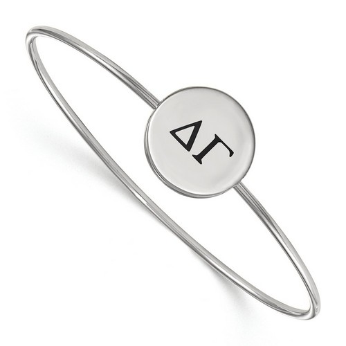 Delta Gamma Sorority Enameled Sterling Silver Slip-On Bangle