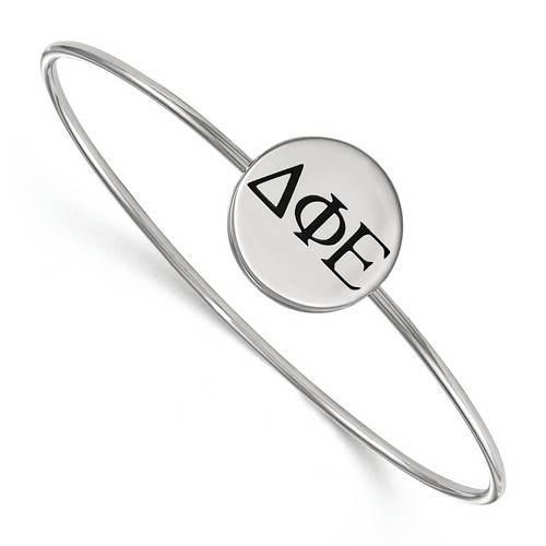 Delta Phi Epsilon Sorority Enameled Slip-On Bangle in Sterling Silver