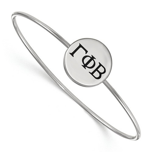 Gamma Phi Beta Sorority Enameled Sterling Silver Slip-On Bangle