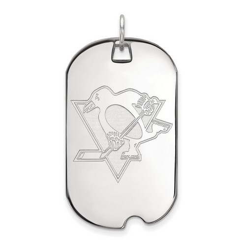 Pittsburgh Penguins Large Dog Tag in Sterling Silver 8.03 gr