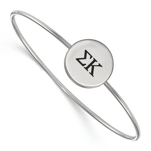 Sigma Kappa Sorority Enameled Slip-On Bangle in Sterling Silver 8.05 gr