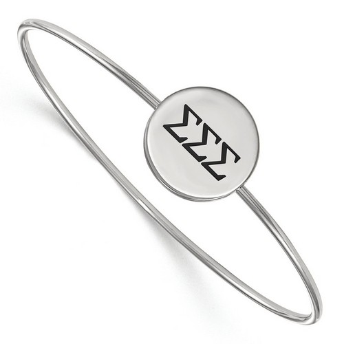 Tri Sigma Sorority Enameled Sterling Silver Slip-On Bangle 8.05 gr