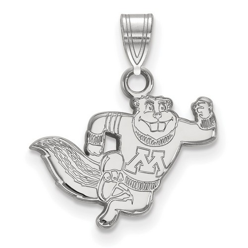 University of Minnesota Golden Gophers Small Pendant in Sterling Silver 1.34 gr