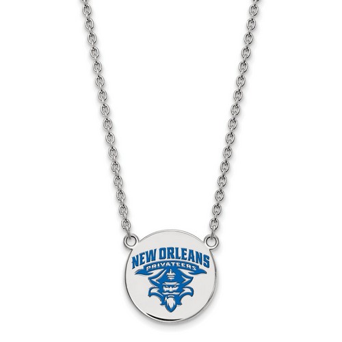 University of New Orleans Privateers Large Sterling Silver Disc Necklace 6.48 gr