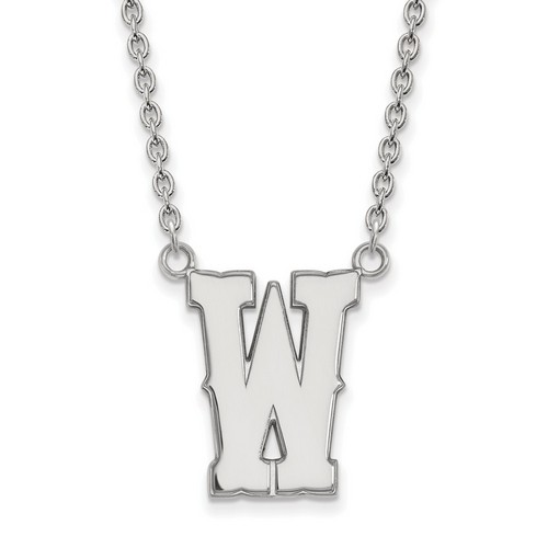 University of Wyoming Cowboys Large Pendant Necklace in Sterling Silver 5.74 gr