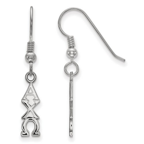 Alpha Chi Omega Sorority Small Dangle Earrings in Sterling Silver 1.53 gr