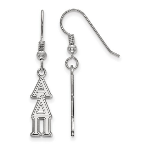 Alpha Delta Pi Sorority Small Dangle Earrings in Sterling Silver 1.53 gr