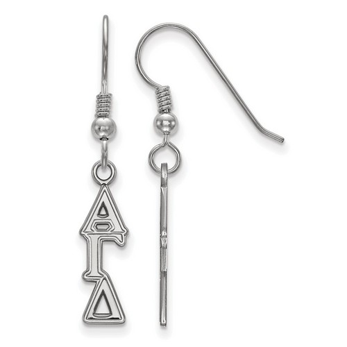 Alpha Gamma Delta Sorority Small Dangle Earrings in Sterling Silver 1.40 gr
