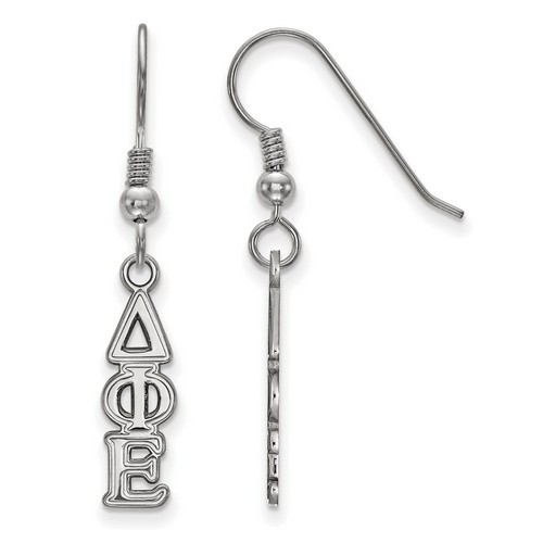 Delta Phi Epsilon Sorority Small Dangle Earrings in Sterling Silver 1.53 gr