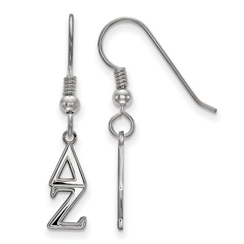 Delta Zeta Sorority Small Dangle Earrings in Sterling Silver 1.53 gr