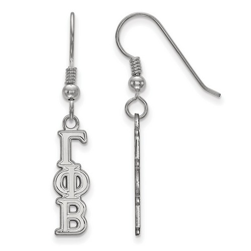Gamma Phi Beta Sorority Small Dangle Earrings in Sterling Silver 1.53 gr