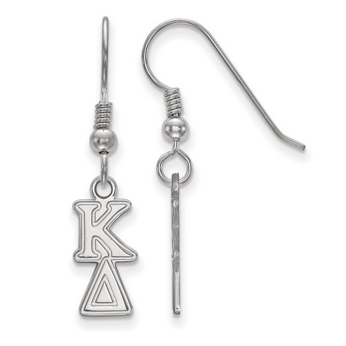 Kappa Delta Sorority Small Dangle Earrings in Sterling Silver 1.53 gr