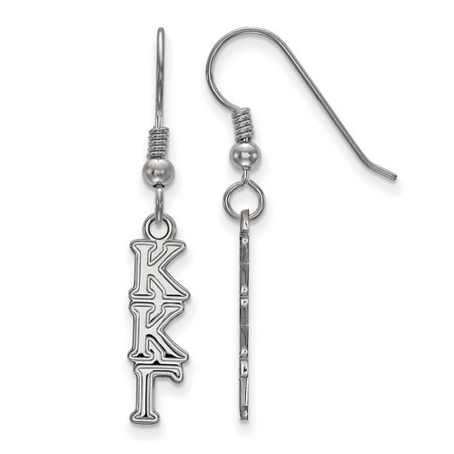 Kappa Kappa Gamma Sorority Small Dangle Earrings in Sterling Silver 1.53 gr