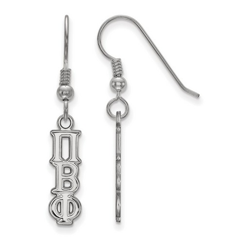 Pi Beta Phi Sorority Small Dangle Earrings in Sterling Silver 1.53 gr