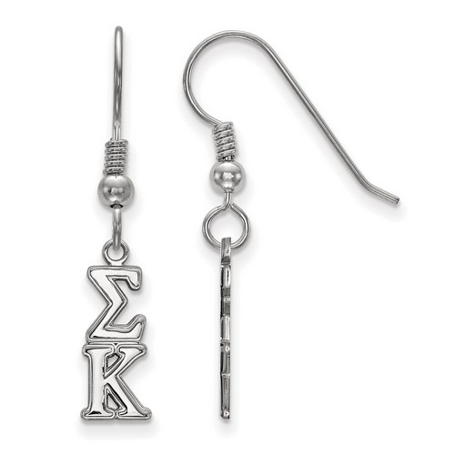 Sigma Kappa Sorority Small Dangle Earrings in Sterling Silver 1.53 gr