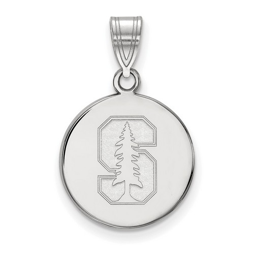 Stanford University Cardinal Medium Disc Pendant in Sterling Silver 2.30 gr