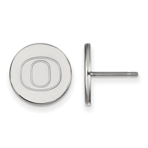 University of Oregon Ducks Small Disc Earrings in Sterling Silver 2.66 gr