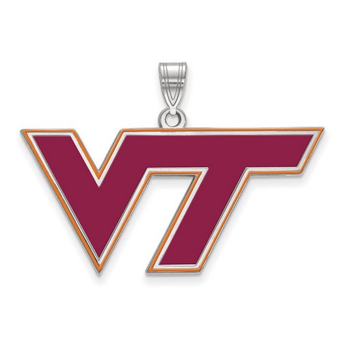 Virginia Tech Hokies Large Pendant in Sterling Silver 4.05 gr