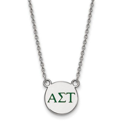 Alpha Sigma Tau Sorority XS Pendant Necklace in Sterling Silver 3.34 gr