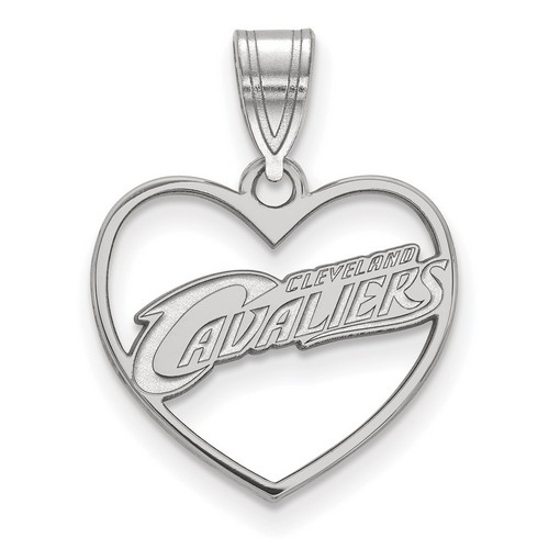 Cleveland Cavaliers Sterling Silver Heart Pendant 1.31 gr