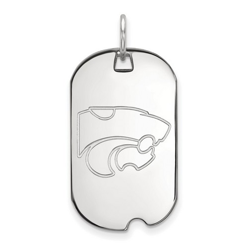 Kansas State University Wildcats Small Dog Tag in Sterling Silver 4.43 gr