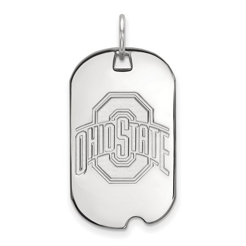 Ohio State University Buckeyes Small Dog Tag in Sterling Silver 4.28 gr