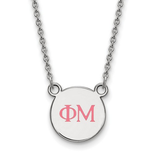 Phi Mu Sorority XS Sterling Silver Pendant Necklace 3.34 gr