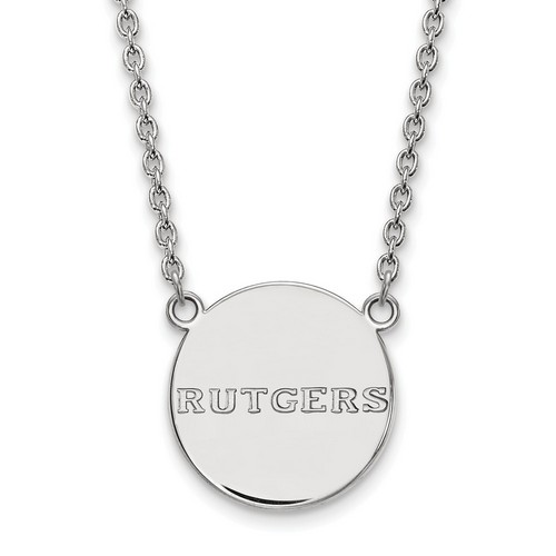 Rutgers University Scarlet Knights Large Disc Pendant in Sterling Silver 6.67 gr