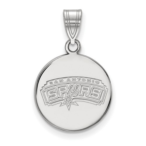 San Antonio Spurs Medium Disc Pendant in Sterling Silver 2.34 gr