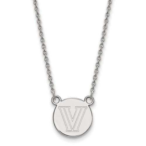 Villanova University Wildcats Small Disc Necklace in Sterling Silver 3.32 gr