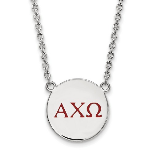 Alpha Chi Omega Sorority Small Pendant Necklace in Sterling Silver 6.49 gr
