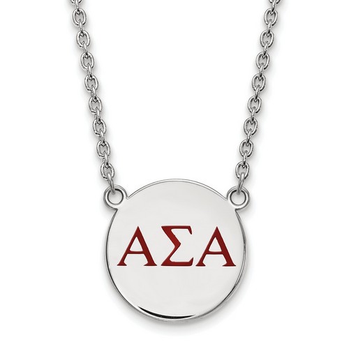 Alpha Sigma Alpha Sorority Small Pendant Necklace in Sterling Silver 6.49 gr