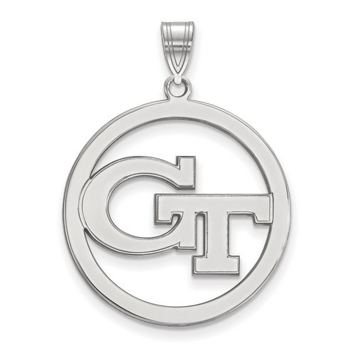 Georgia Tech Yellow Jackets Large Sterling Silver Circle Pendant 3.57 gr