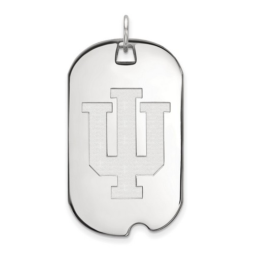 Indiana University Hoosiers Large Dog Tag in Sterling Silver 7.36 gr
