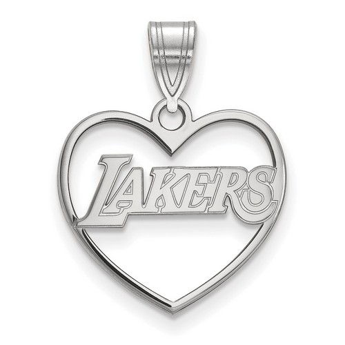 Los Angeles Lakers Sterling Silver Heart Pendant 1.31 gr