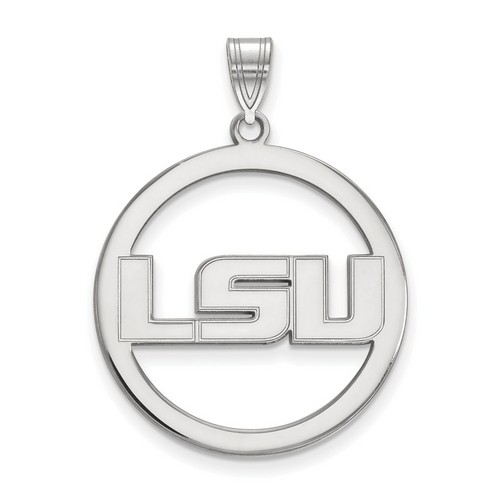 Louisiana State University LSU Tigers Sterling Silver Circle Pendant 3.48 gr