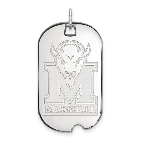 Marshall University Thundering Herd Large Dog Tag in Sterling Silver 7.16 gr