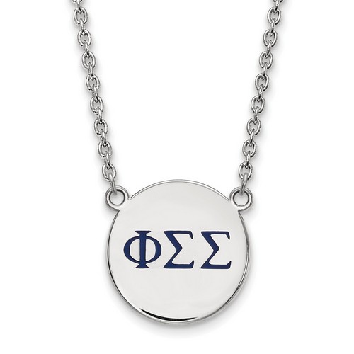 Phi Sigma Sigma Sorority Small Pendant Necklace in Sterling Silver 6.49 gr