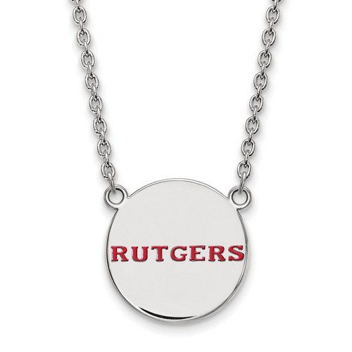 Rutgers University Scarlet Knights Large Sterling Silver Disc Necklace 6.51 gr
