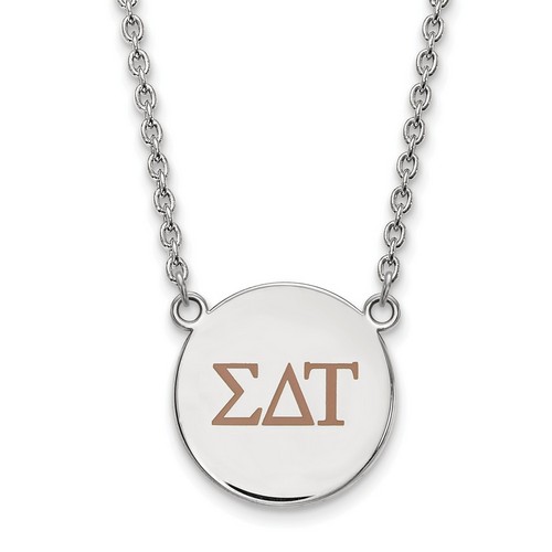 Sigma Delta Tau Sorority Small Sterling Silver Pendant Necklace 6.49 gr