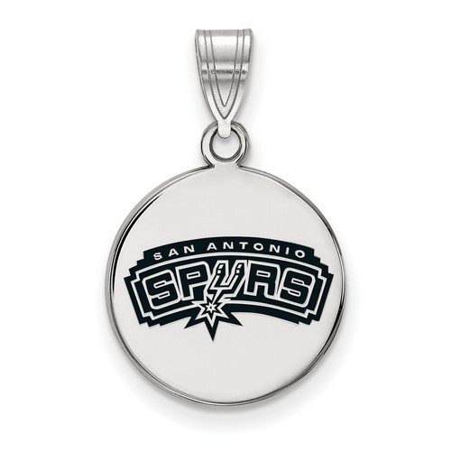 San Antonio Spurs Medium Disc Pendant in Sterling Silver 3.19 gr