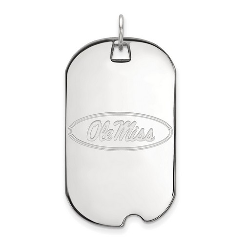 University of Mississippi Rebels Large Dog Tag in Sterling Silver 7.93 gr