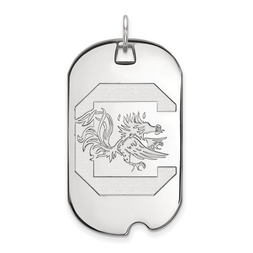 University of South Carolina Gamecocks Large Dog Tag in Sterling Silver 7.53 gr