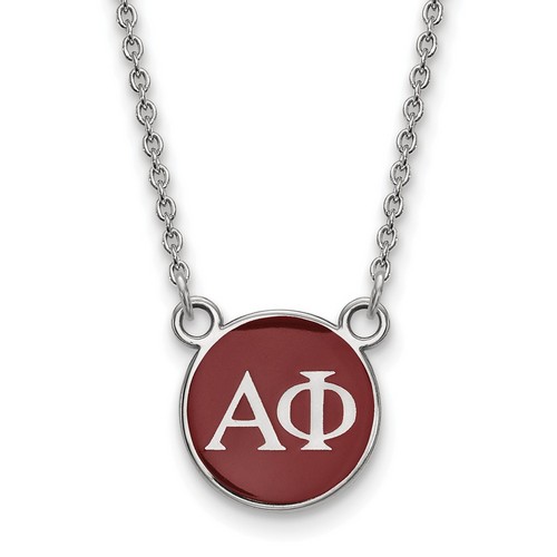 Alpha Phi Sorority XS Pendant Necklace in Sterling Silver 2.75 gr