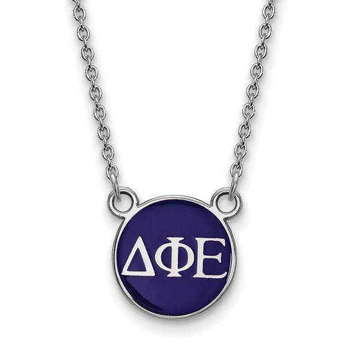 Delta Phi Epsilon Sorority XS Pendant Necklace in Sterling Silver 2.75 gr