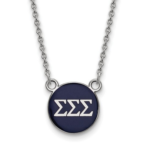 Sigma Sigma Sigma Sorority XS Pendant Necklace in Sterling Silver 2.75 gr